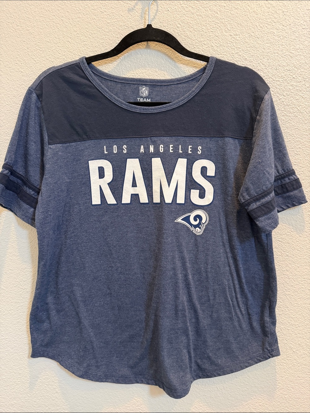 Los Angeles Rams Women’s Navy and White Short Sleeve Tee NFL